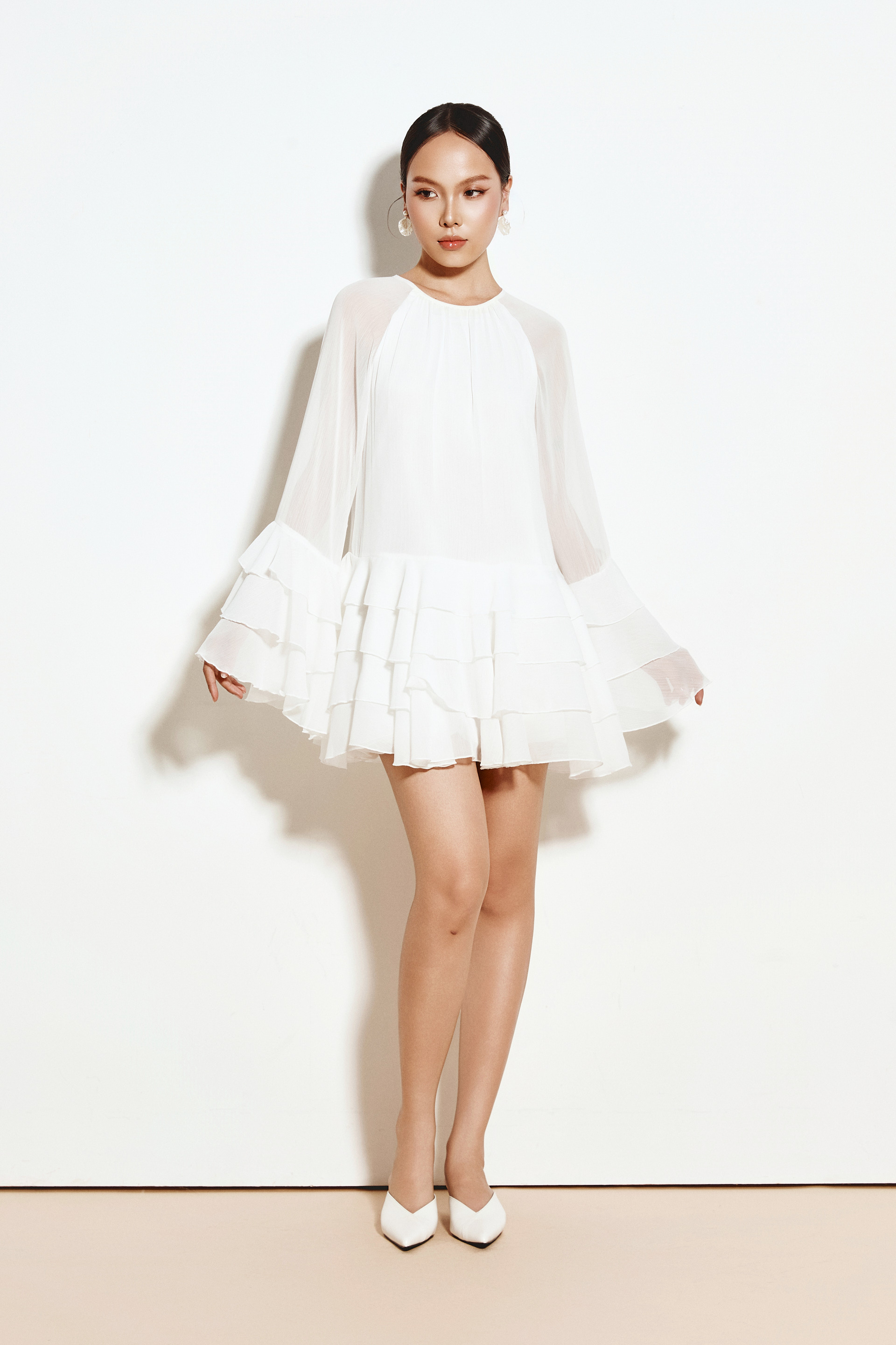 Đầm Ngắn Tơ Tay Bèo Bloom Dress