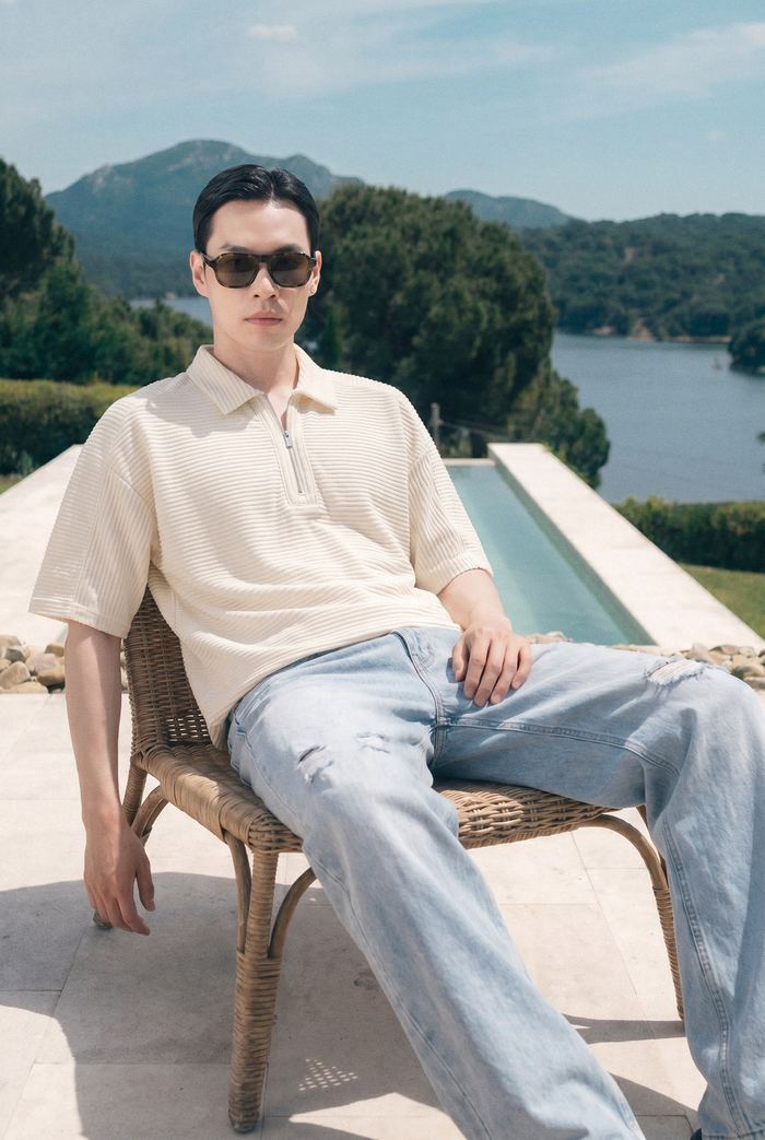 Camel knit polo